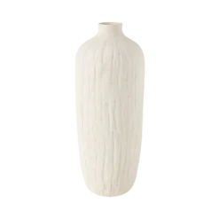 Grand vase céramique déco texturé blanc 36 cm Siméon