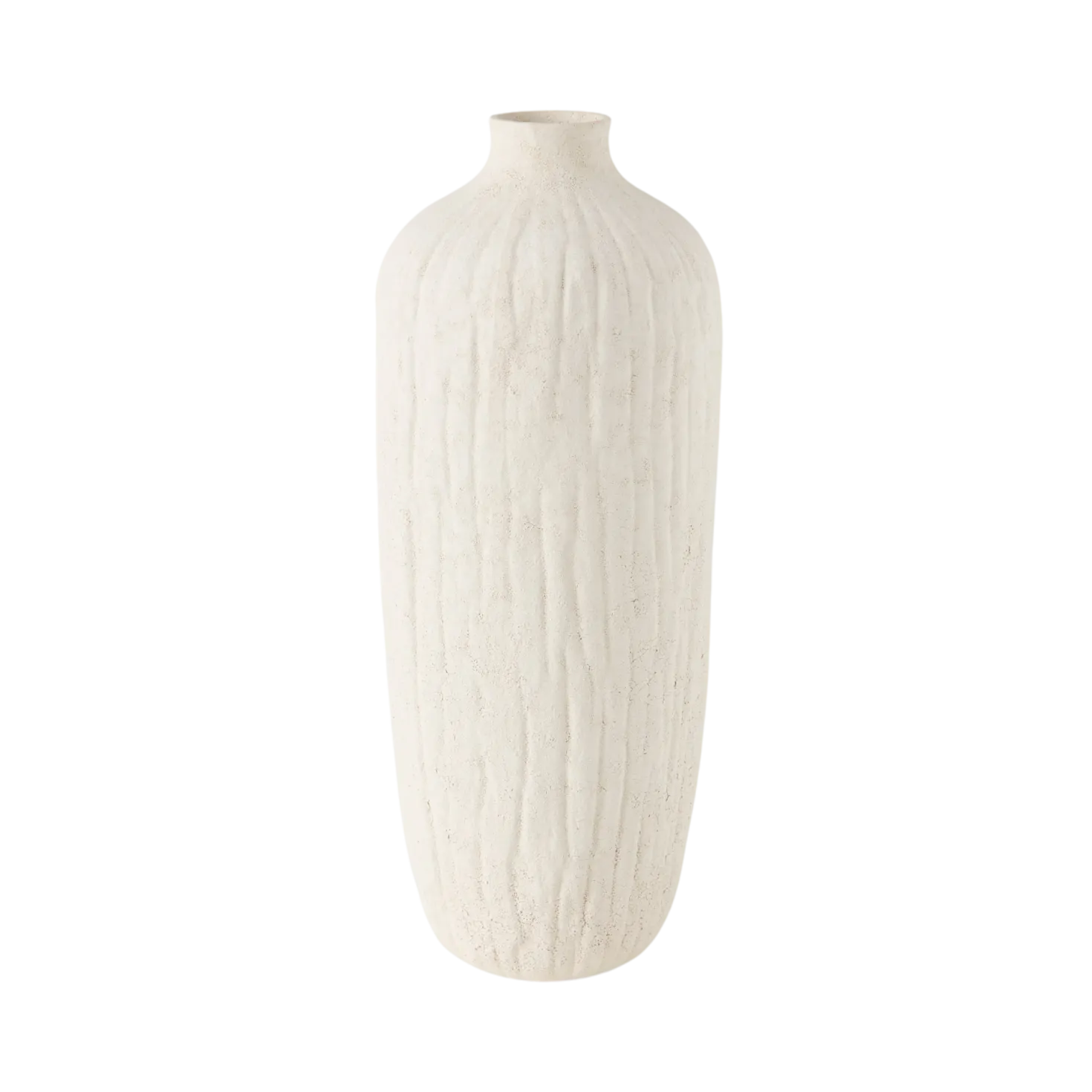 Grand vase céramique déco texturé blanc 36 cm Siméon