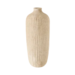 Grand vase céramique déco texturé beige 36 cm Siméon