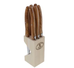JEAN DUBOST Bloc de 6 couteaux Laguiole olivier