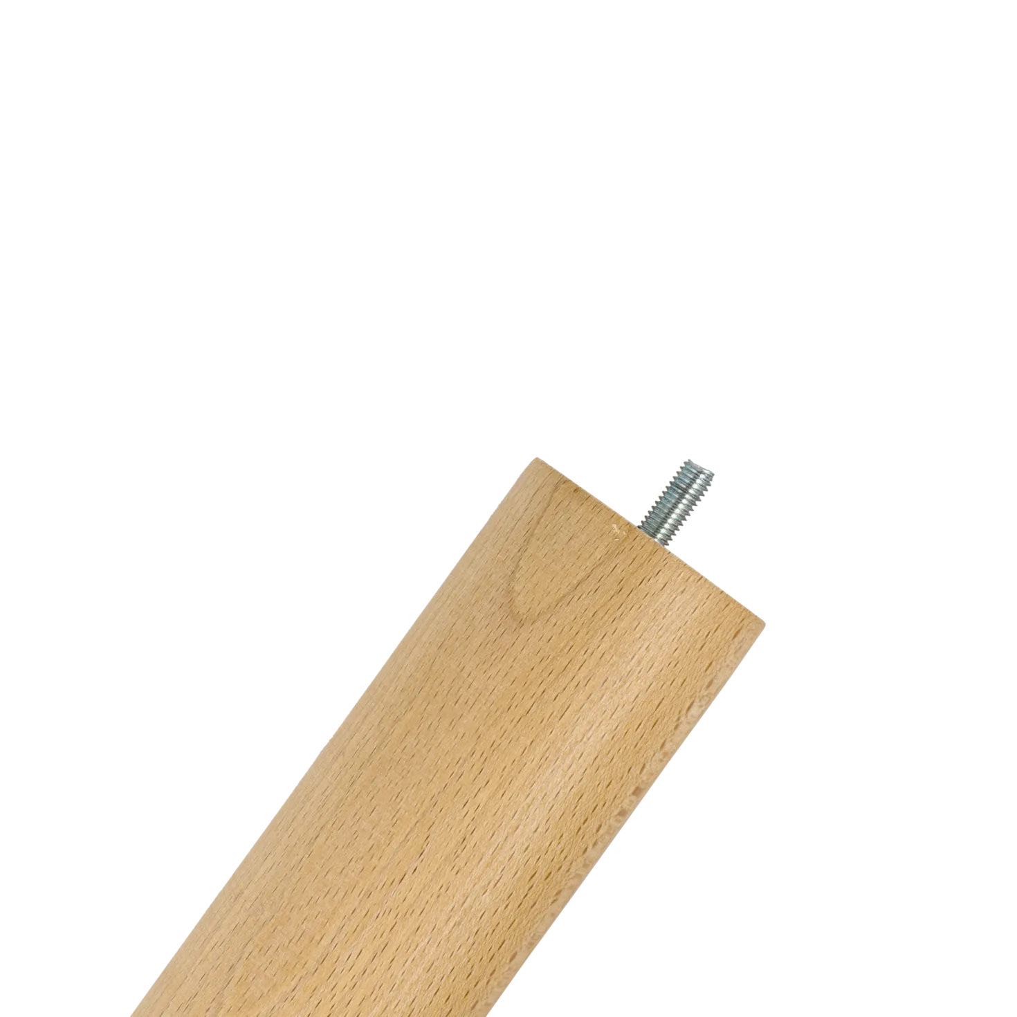Jeu de 4 pieds cylindriques bois vernis