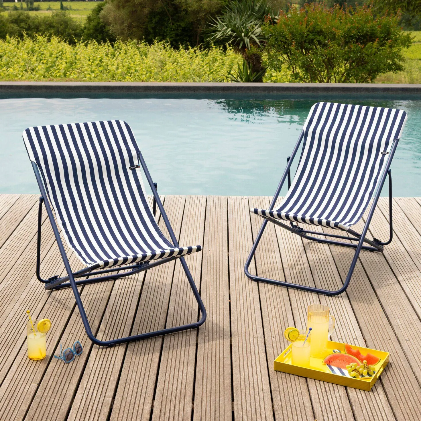 LAFUMA Lot de 2 Chiliennes Pliantes Maxi Transat Batyline® Iso