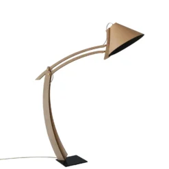 Lampadaire réglable Silence cuir beige