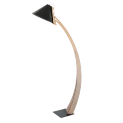 Lampadaire réglable Silence cuir noir
