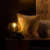 Lampe à poser champignon en verre vert kaki translucide Calista
