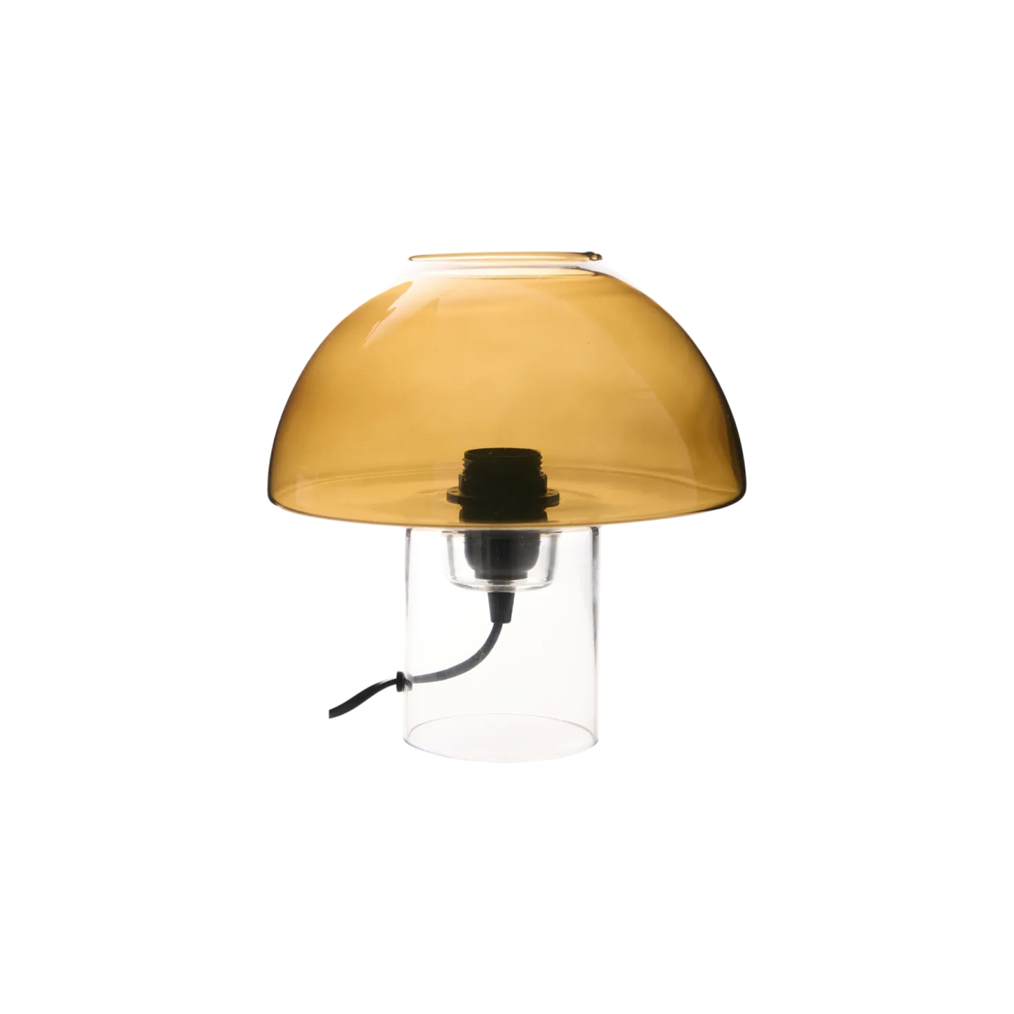 Lampe à poser champignon en verre ambré Carole