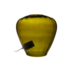 Lampe à poser cloche en verre vert fumé Calypso