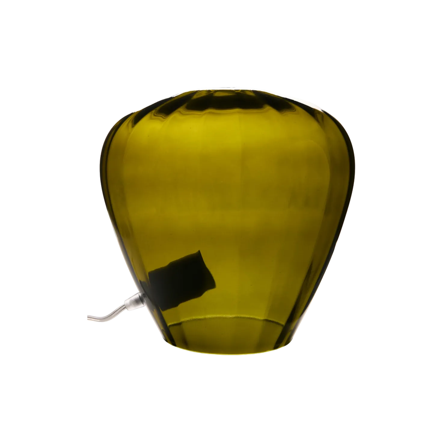 Lampe à poser cloche en verre vert fumé Calypso