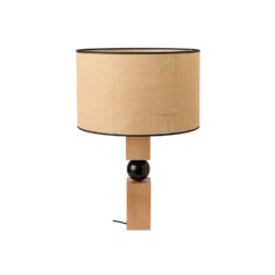 Lampe à poser en bois et abat jour jute Romy
