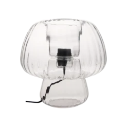 Lampe à poser en verre translucide champignon Caleb