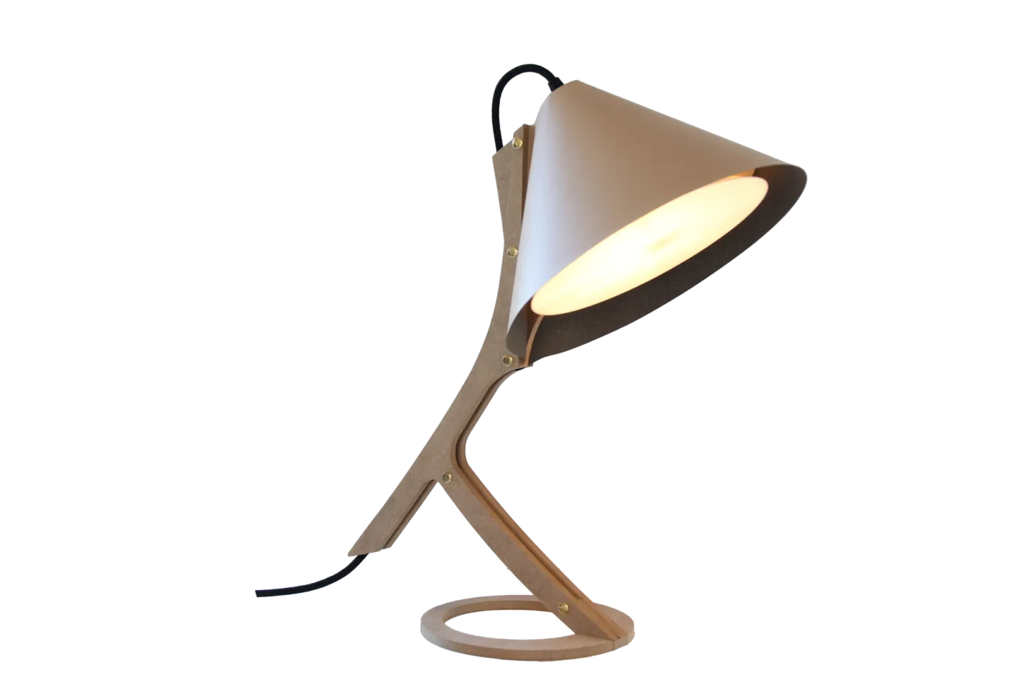 Lampe à poser Silence cuir beige