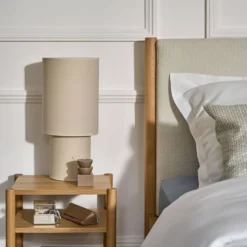 Lampe à poser tissu crème Sophie