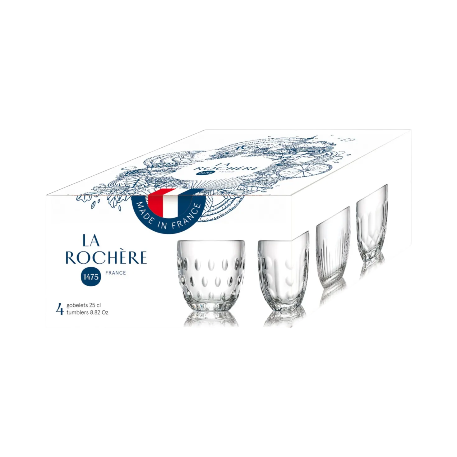 LA ROCHERE Set de 4 gobelets assortis Troquet