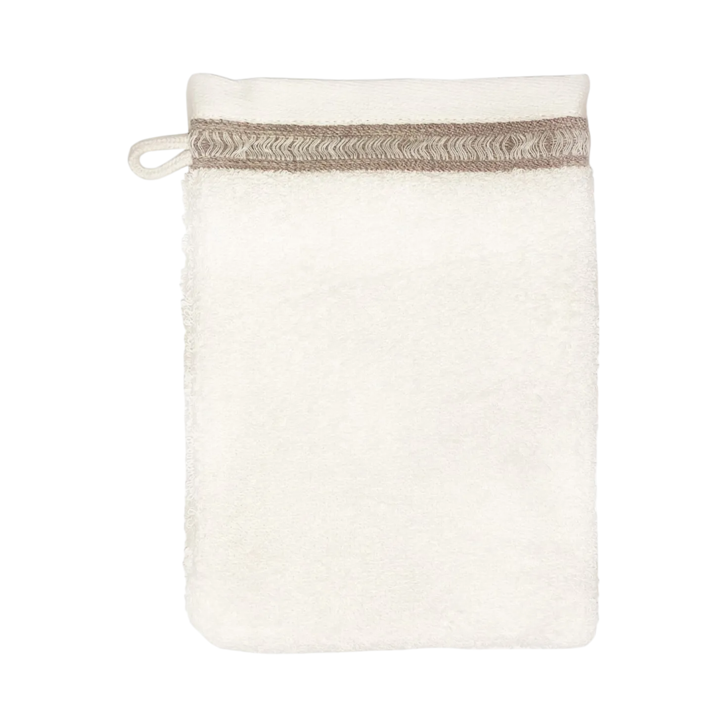 LASA HOME Lot de 2 gants de toilette coton Léontina, écorce