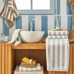 LASA HOME Serviette de bain coton recyclé Lucia