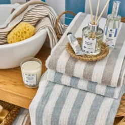LASA HOME Serviette de bain coton recyclé Lucia