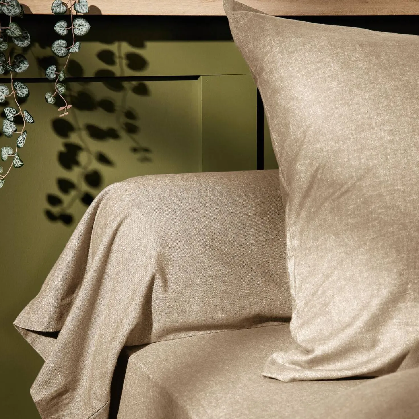 LASA HOME Taie de traversin coton flanelle Livia