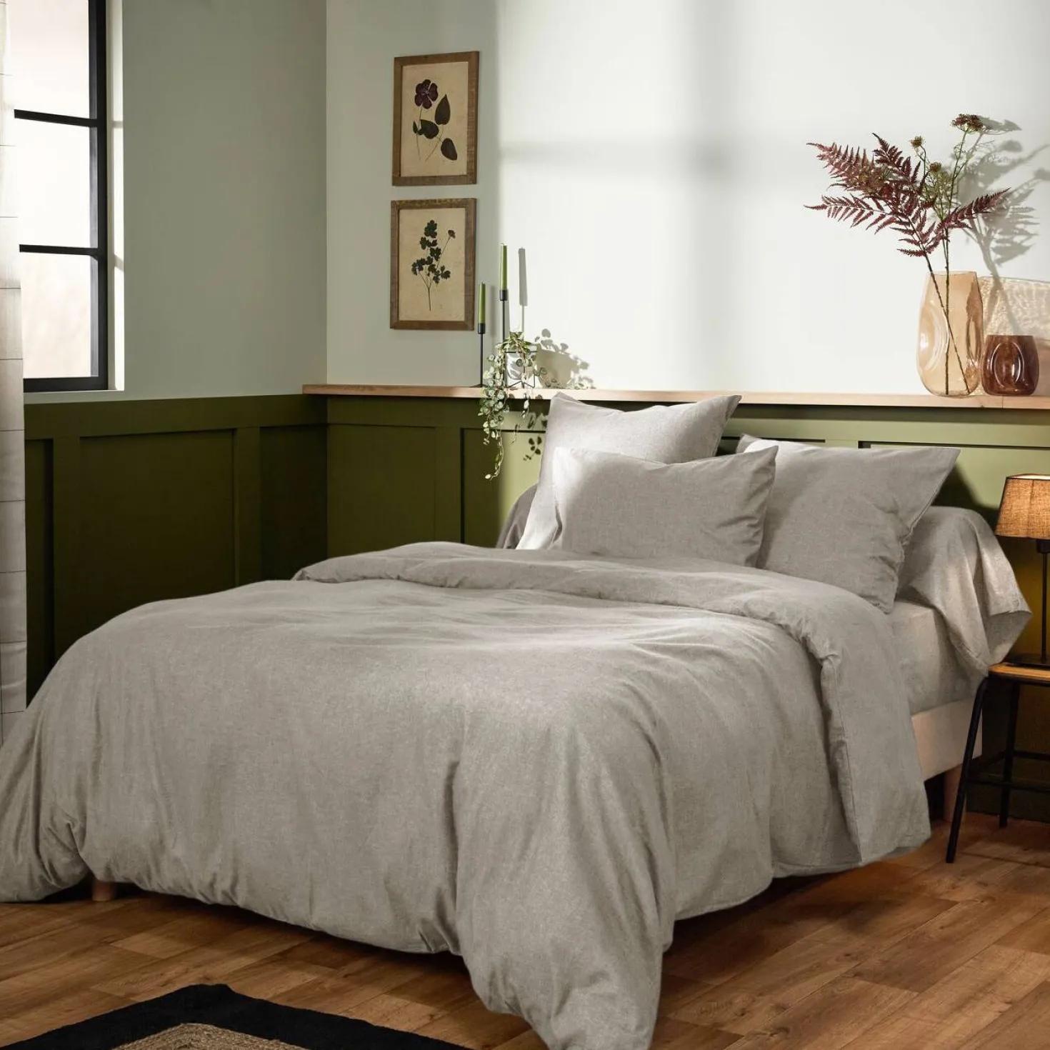 LASA HOME Taie d'oreiller coton flanelle Livia