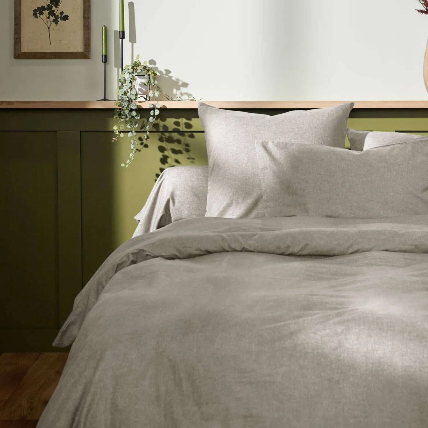 LASA HOME Taie d'oreiller coton flanelle Livia