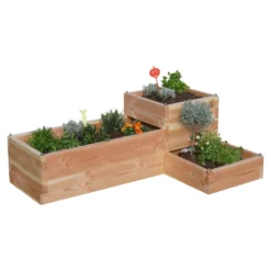 LE CARRE FANTASTIK Carré potager en bois 3 bacs et 3 niveaux 127cm, Vivik