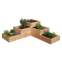LE CARRE FANTASTIK Carré potager en bois 5 bacs et 3 niveaux, Volcanik