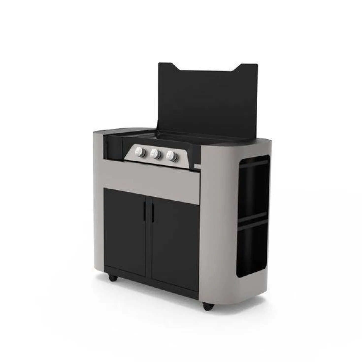 LE MARQUIER Plancha avec meuble Exclusive Gaz 375 Duo Edition meuble et couvercle
