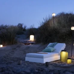 LES JARDINS LOLIE - Lampion lesté à poser H 20 cm solaire & rechargeable 200 LM maille CRISTAL