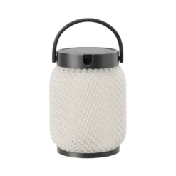 LES JARDINS LOLIE - Lampion lesté à poser H 20 cm solaire & rechargeable 200 LM maille CRISTAL