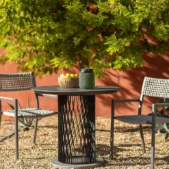 LES JARDINS LOLIE - Lampion lesté à poser H 20 cm solaire & rechargeable 200 LM maille OLIVE