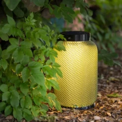 LES JARDINS LOLIE -Lanterne lestée à poser H 47,5 cm solaire & rechargeable 300 LM maille OLIVE