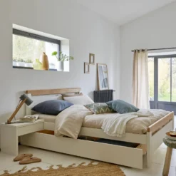 Lit avec rangements en option bois massif Tiaré