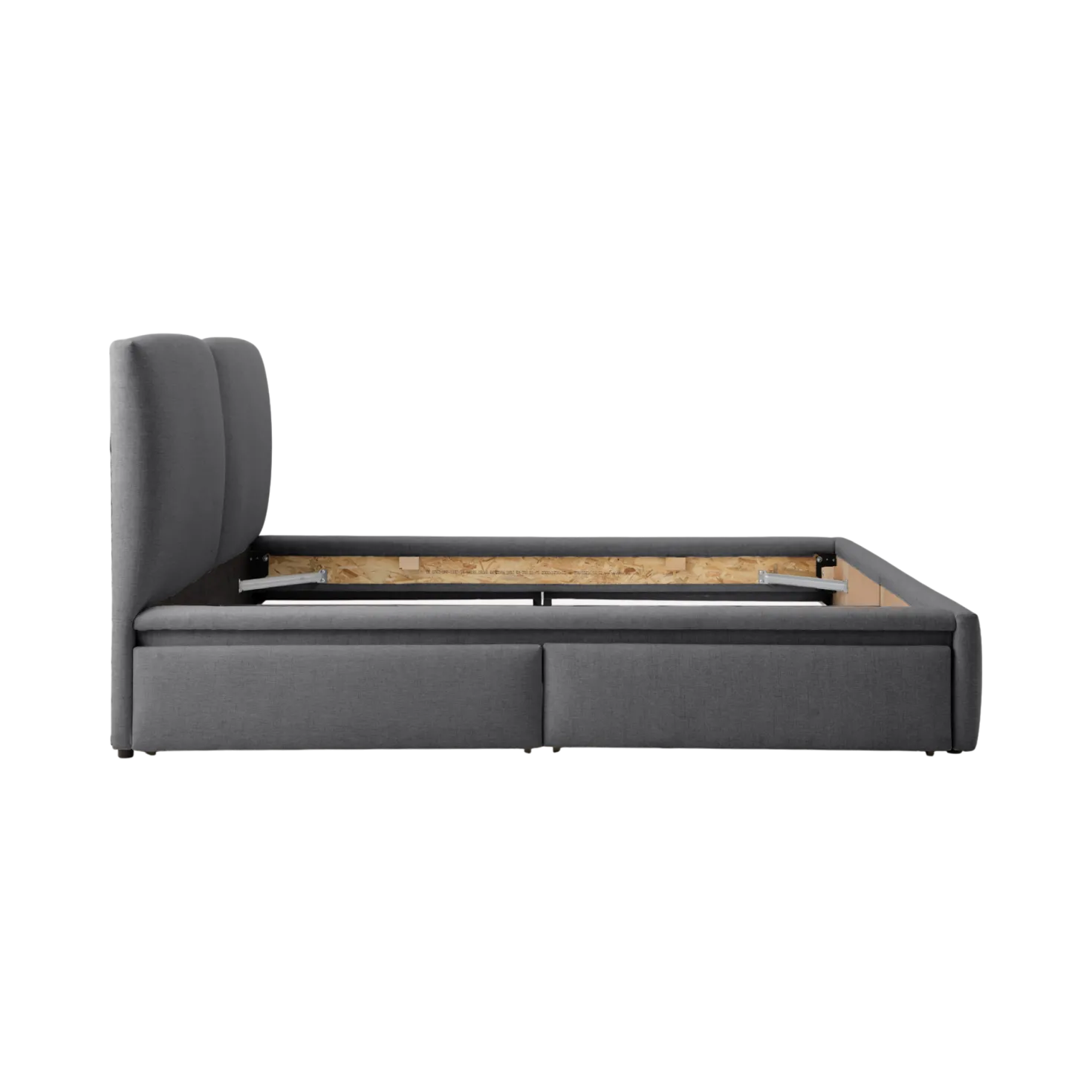 Lit avec tiroir de rangement tissu Perline