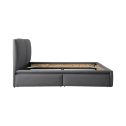Lit avec tiroir de rangement tissu Perline