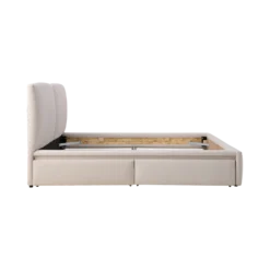 Lit avec tiroir de rangement tissu Perline