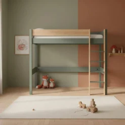 Lit mezzanine Sylvio bois massif