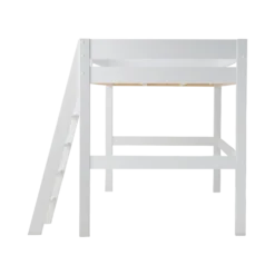 Lit mezzanine 140 x 190 cm bois massif avec bureau en option Timon