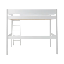 Lit mezzanine 140 x 190 cm bois massif avec bureau en option Timon