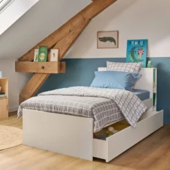 Lit rangement bois massif Sebastian