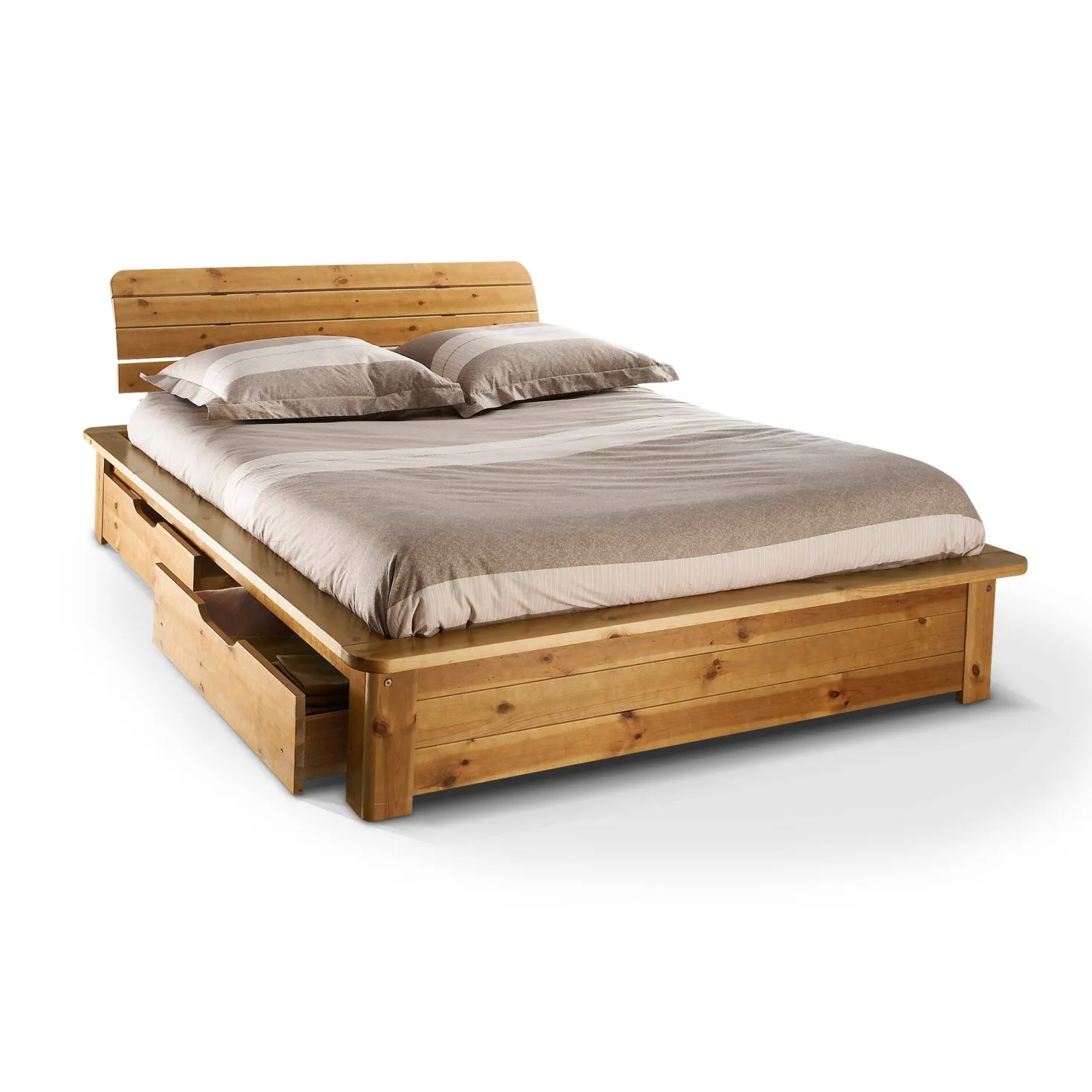 Lit rangement bois massif Tania