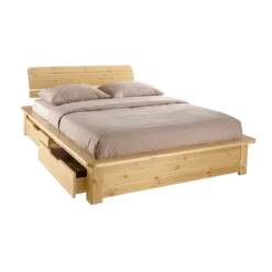 Lit rangement bois massif Tania