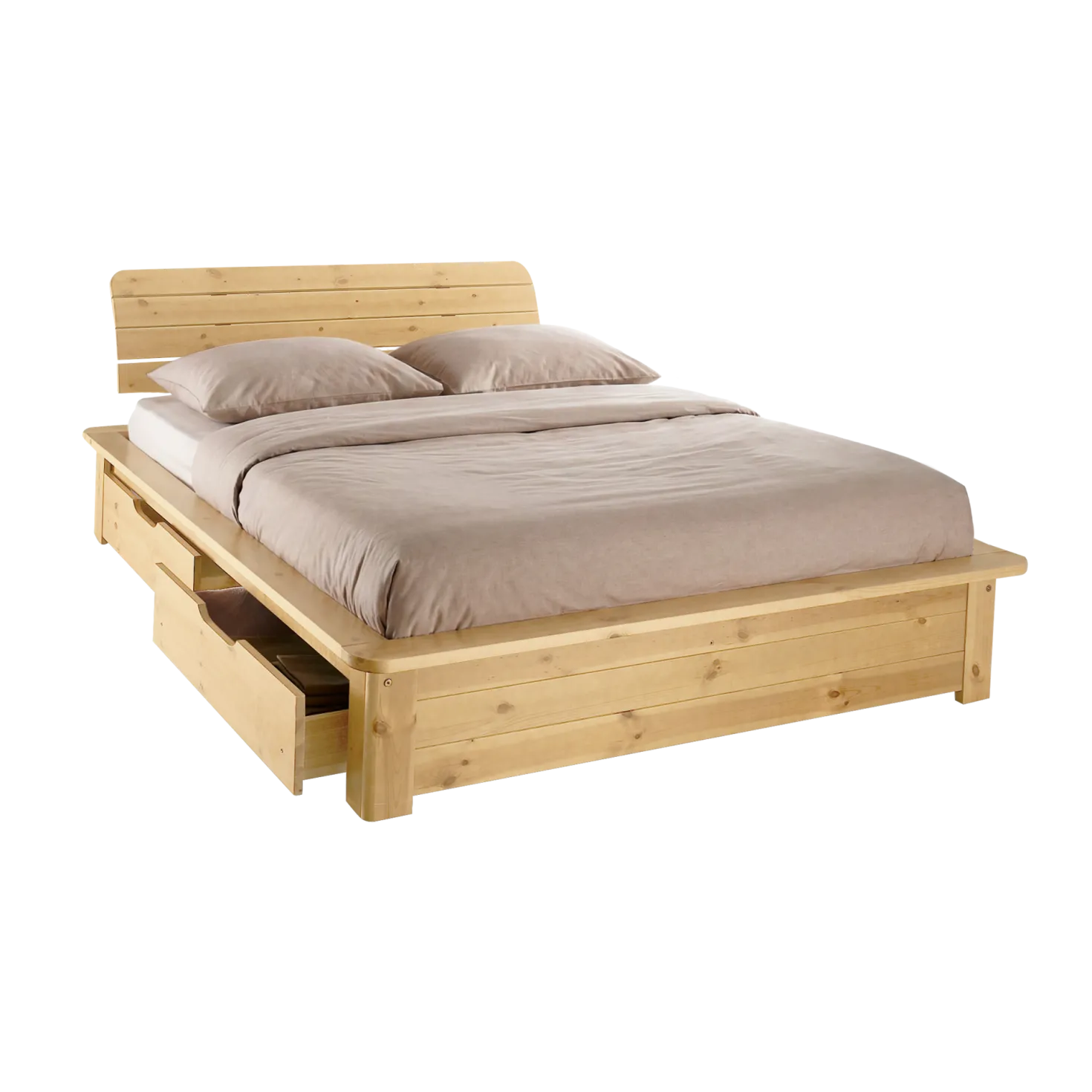 Lit rangement bois massif Tania