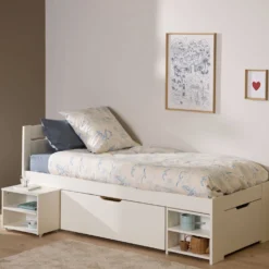Lit rangement enfant bois massif Tara