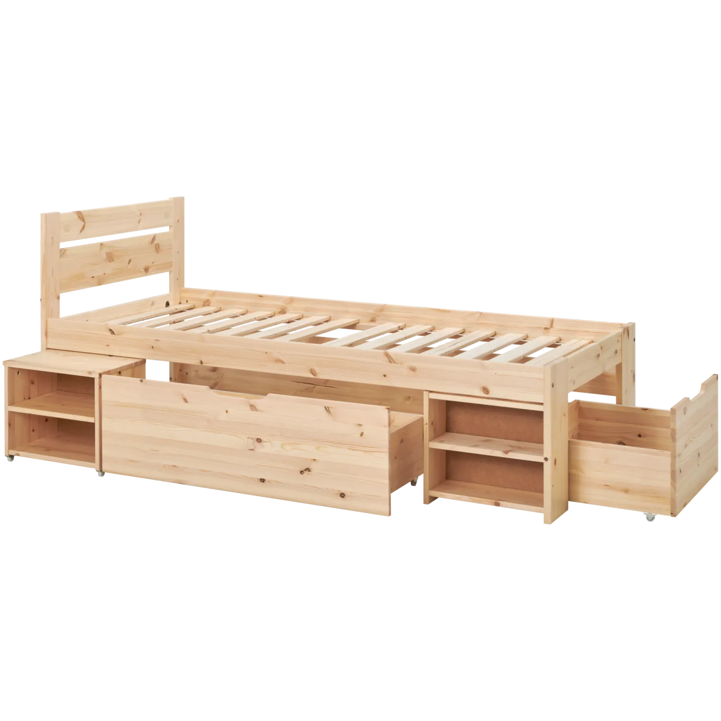 Lit rangement enfant bois massif Tara