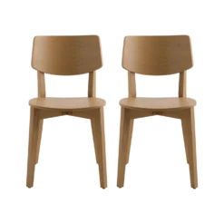 Lot de 2 chaises bois Suzanne