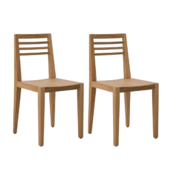 Lot de 2 chaises chêne massif Canelle