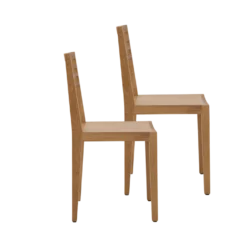 Lot de 2 chaises chêne massif Canelle