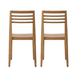 Lot de 2 chaises chêne massif Canelle