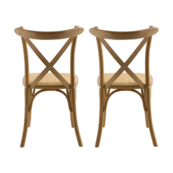 Lot de 2 chaises chêne massif et cannage Sophie