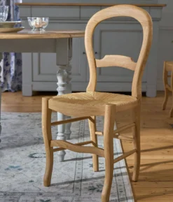 Lot de 2 chaises chêne massif et paille Cléa