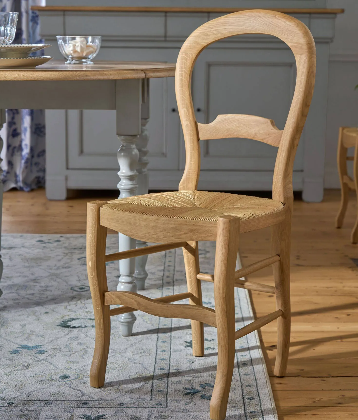 Lot de 2 chaises chêne massif et paille Cléa
